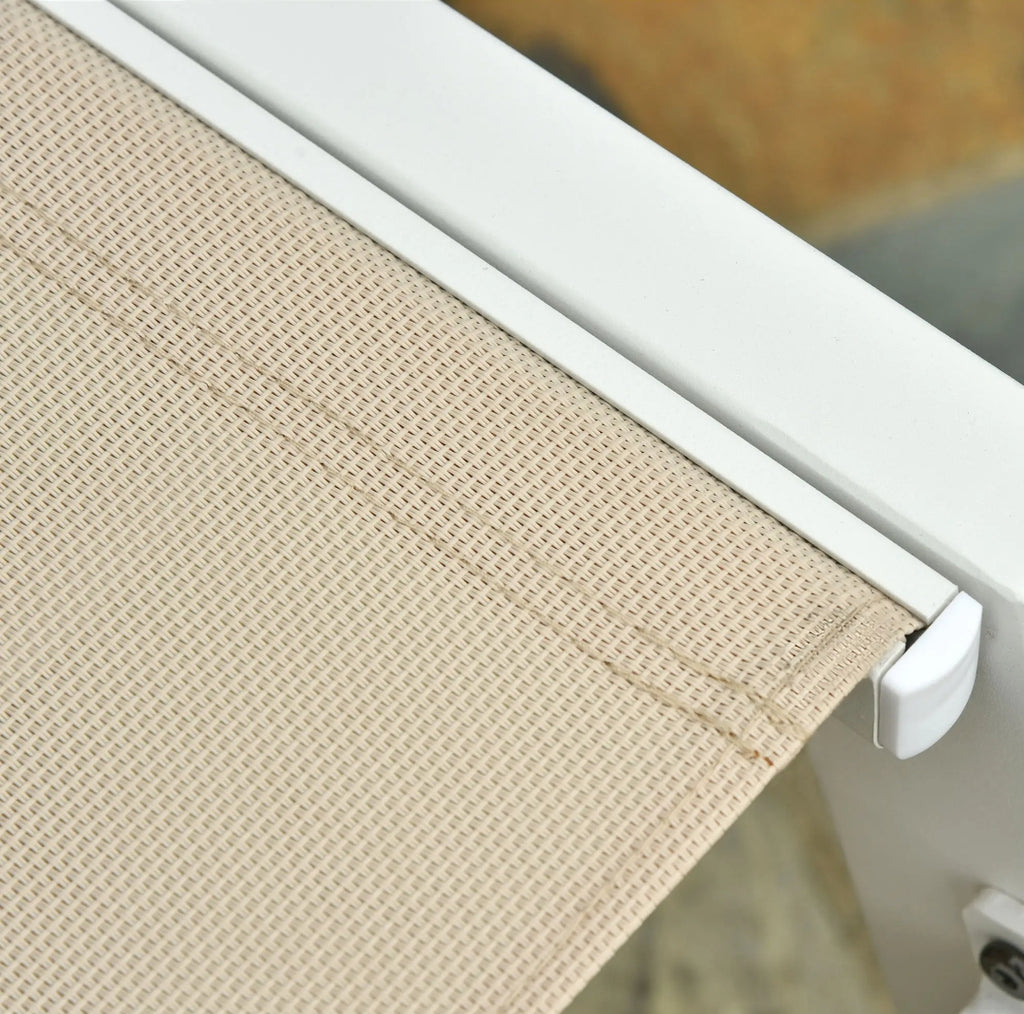 Tumbona Reclinable de Aluminio con Ruedas y Tejido Texteline para Jardín y Piscina