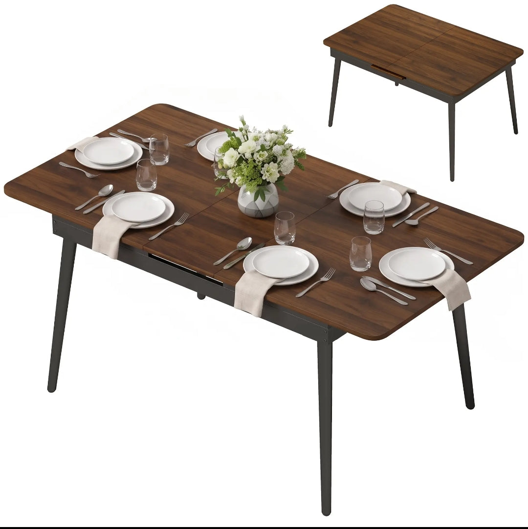 Mesa de Comedor Extensible 130-160 cm Nogal 4-6 Personas | MooM Decó
