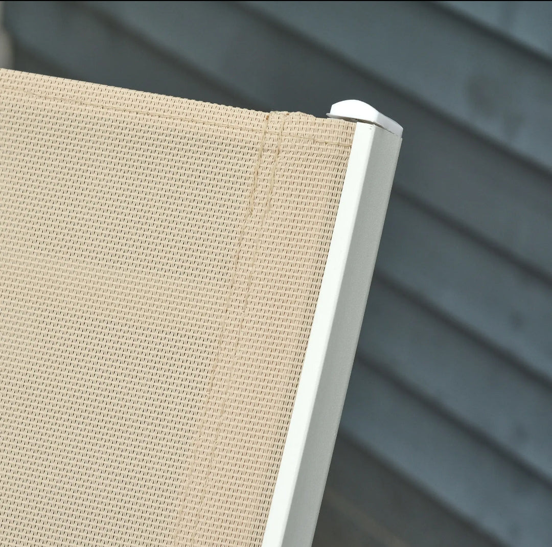Tumbona Reclinable de Aluminio con Ruedas y Tejido Texteline para Jardín y Piscina