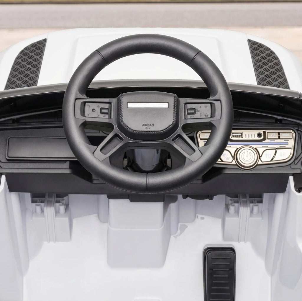 Coche Eléctrico Infantil Land Rover Defender 12V Blanco | MooM Decó