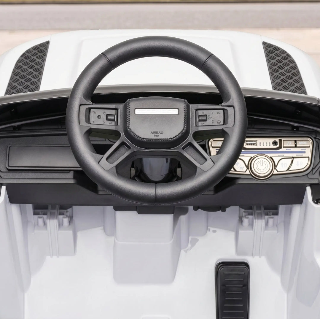 Coche Eléctrico Infantil Land Rover Defender 12V Blanco | MooM Decó