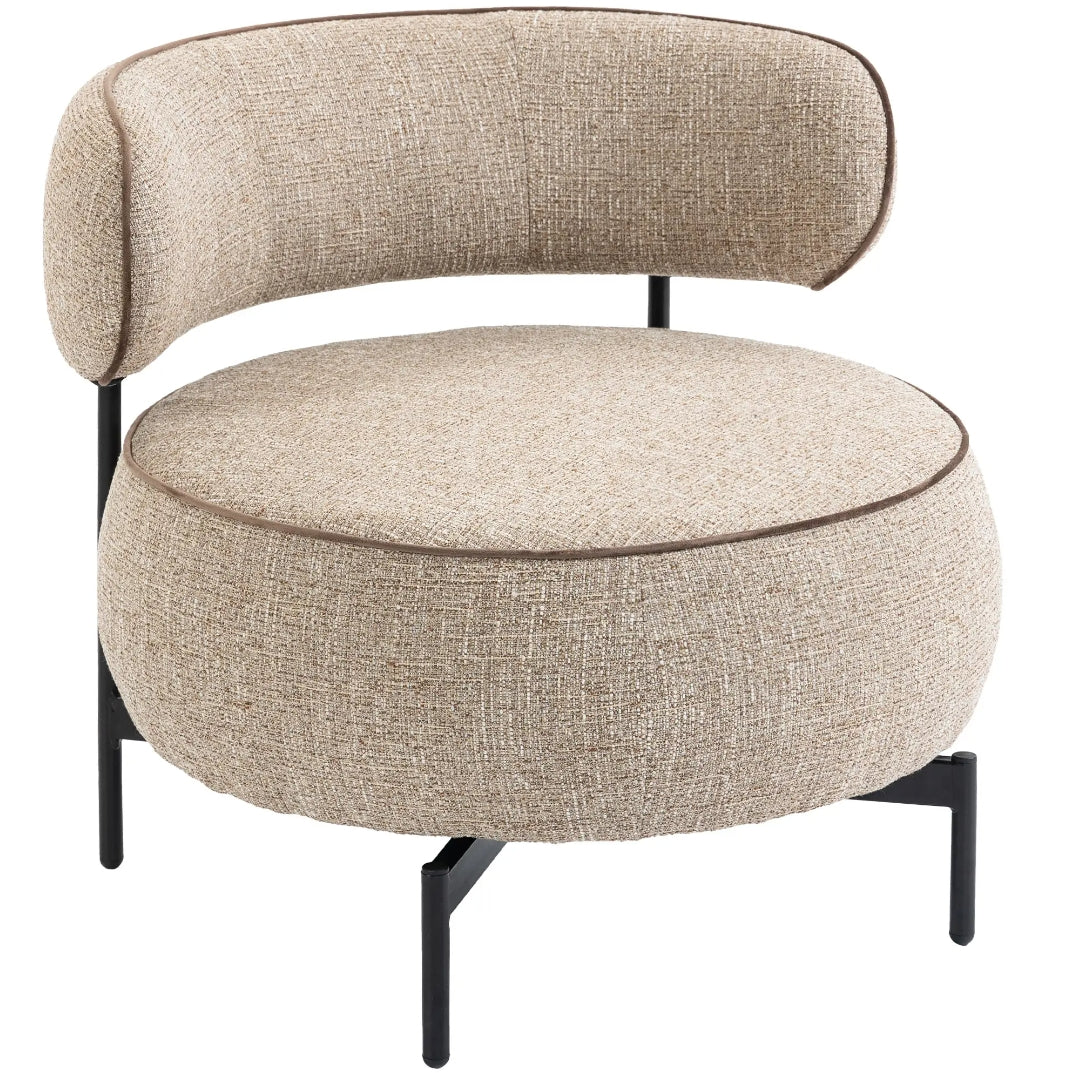 Butaca Giratoria 360° Beige Efecto Lino | MooM Decó