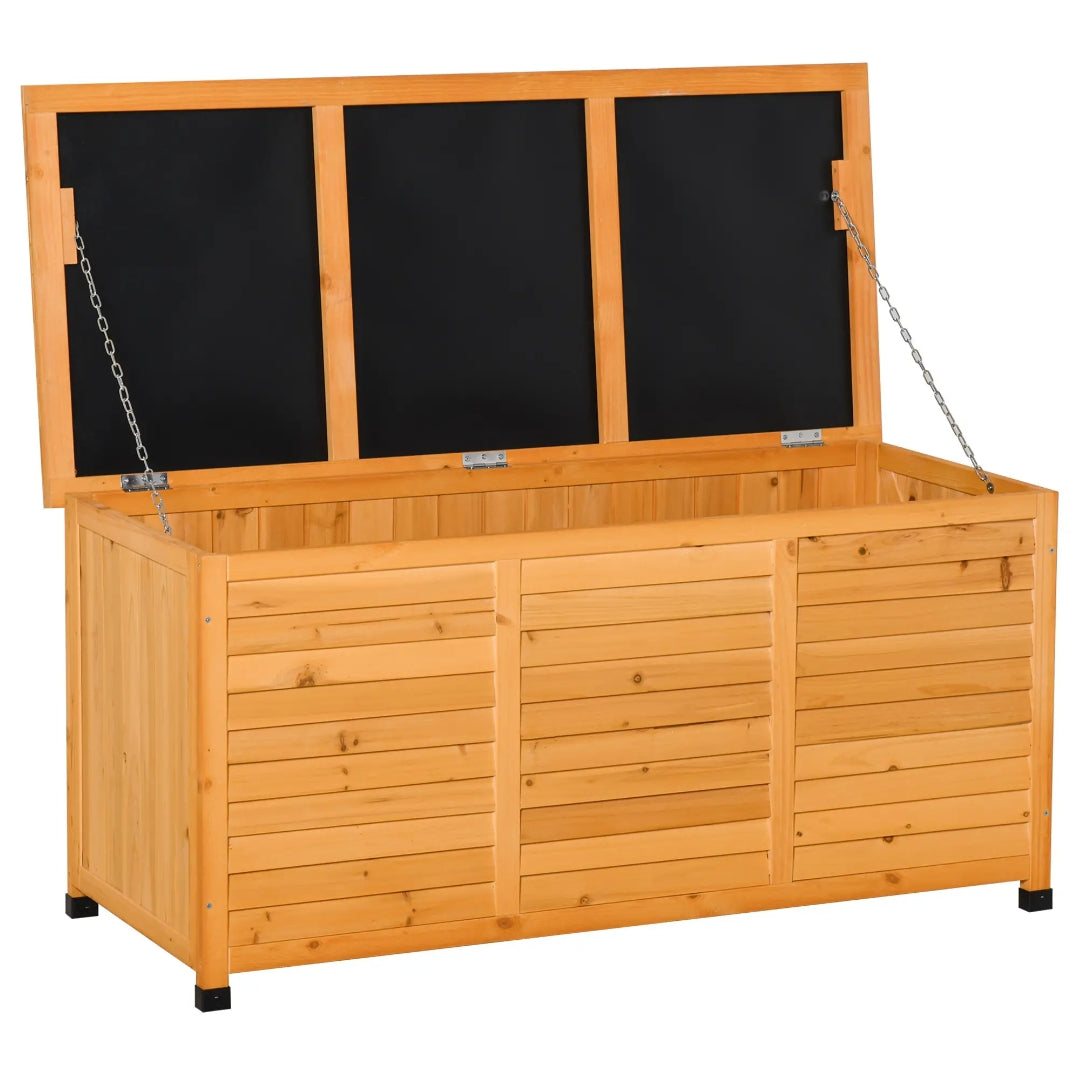 Baúl de Madera Exterior para Jardín 284 L con Tapa Abatible | MooM Decó