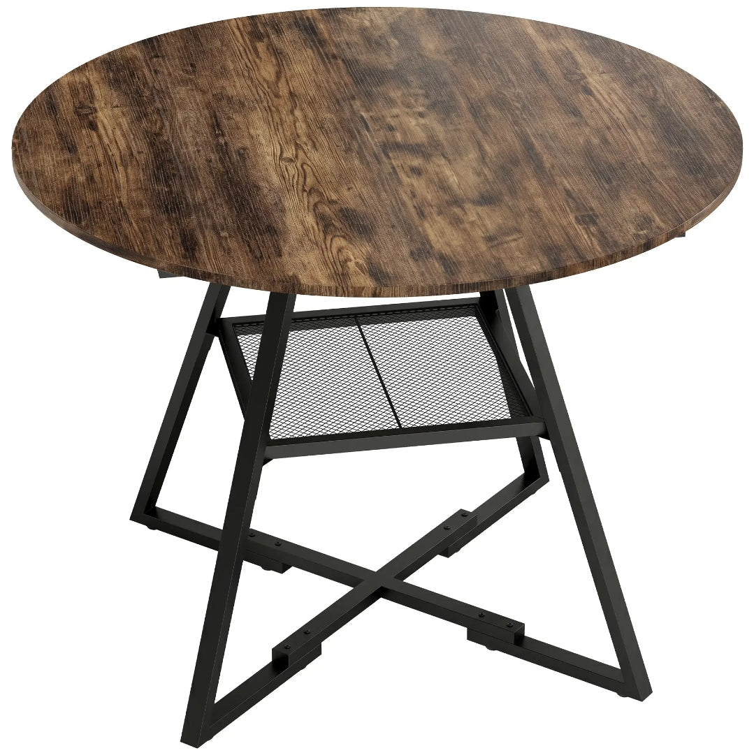 Mesa de Comedor Redonda Ø100 cm Industrial para 4 Personas | MooM Decó