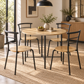 Mesa Redonda Ø85 cm con 4 Sillas Natural y Negro | MooM Decó