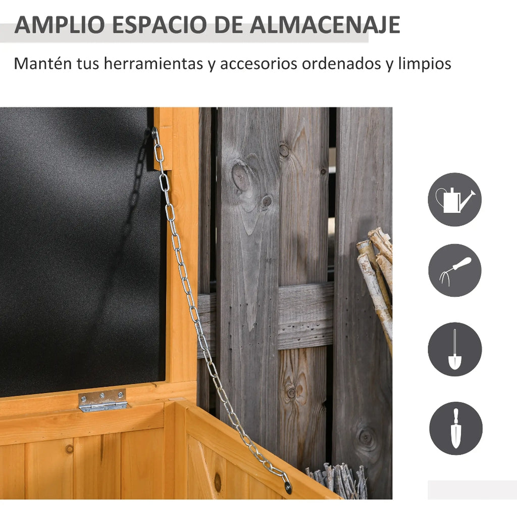 Baúl de Madera Exterior para Jardín 284 L con Tapa Abatible | MooM Decó