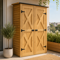 Armario Exterior de Madera para Jardín con Estantes 156 cm | MooM Decó