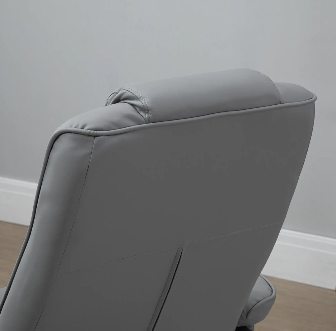 Sillón Relax de Masaje Reclinable Giratorio 360° con Reposapiés Gris | MooM Decó