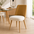 Juego de 2 Sillas de Comedor piel PU con Asiento Acolchado y Patas de Acero