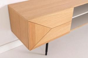 Mueble TV Kalmar Roble Natural y Aquamarina | MooM Decó