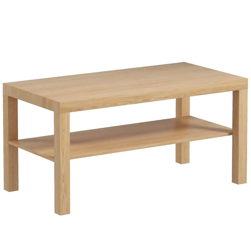 Mesa de Centro Moderna con Estante 90 cm Madera Natural | MooM Decó