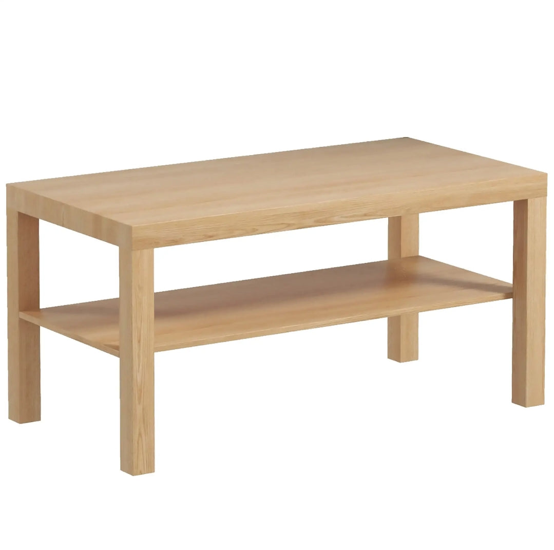 Mesa de Centro Moderna con Estante 90 cm Madera Natural | MooM Decó