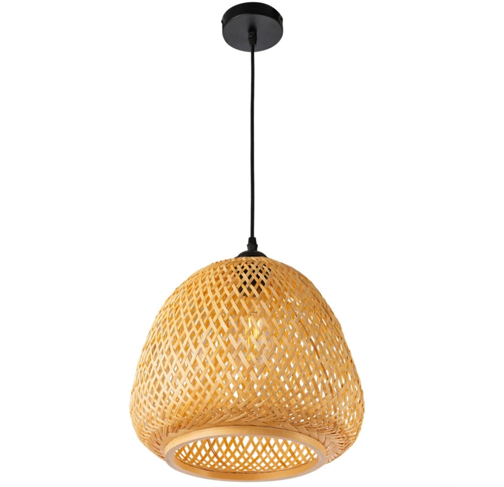 Lámpara Colgante Albacete de Ratán Natural Ø31 cm – Estilo Boho Mediterráneo | MooM Decó