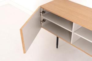Mueble TV Kalmar Roble Natural y Aquamarina | MooM Decó