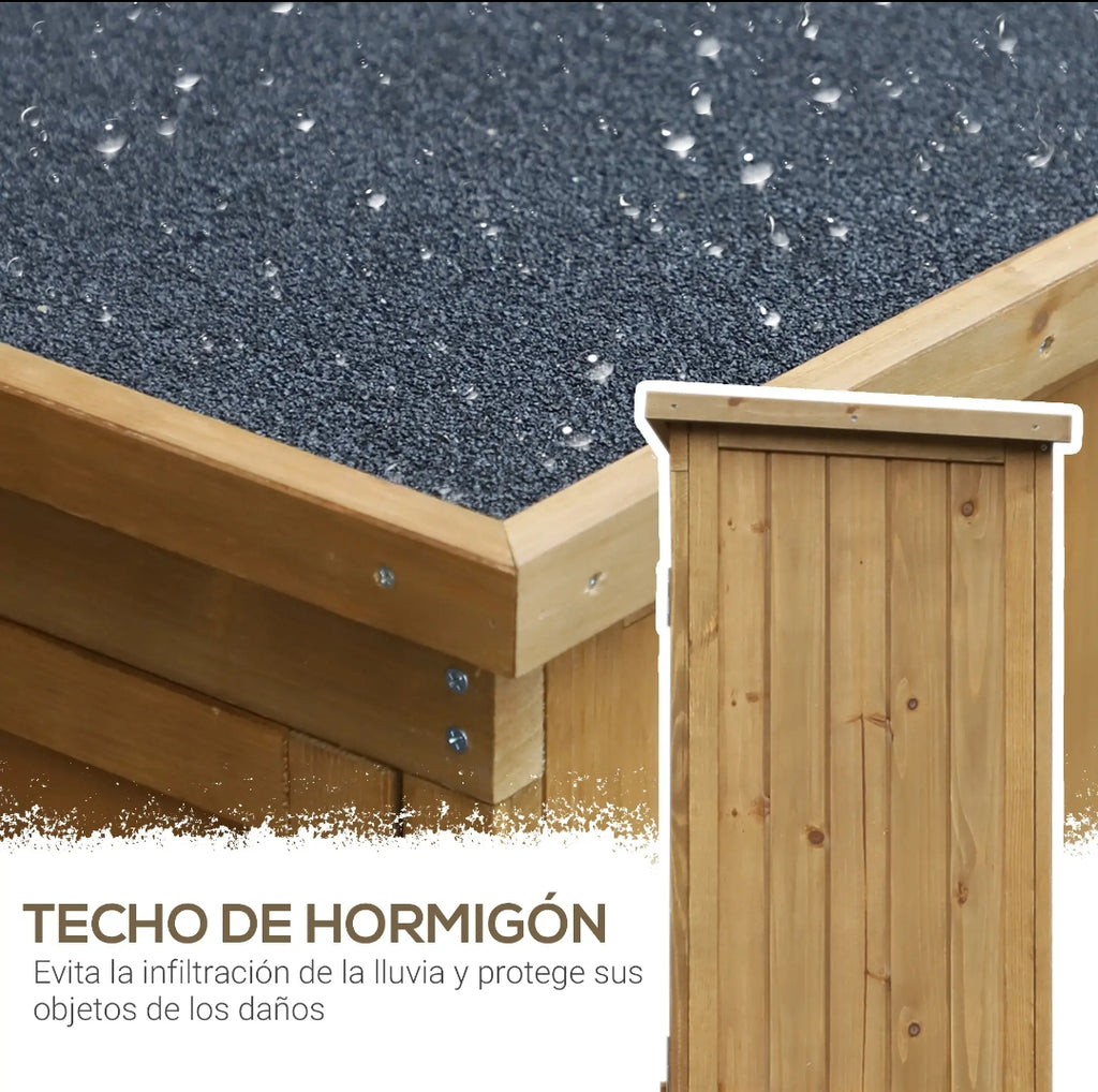 Armario Exterior de Madera para Jardín con Estantes 160 cm | MooM Decó