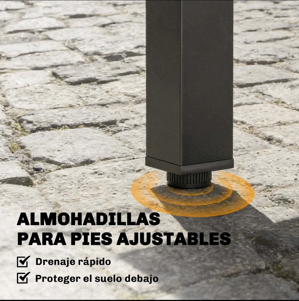 Mesa de Jardín Extensible de Aluminio para 4-6 Personas 80-160 cm Negra para Terraza y Exterior