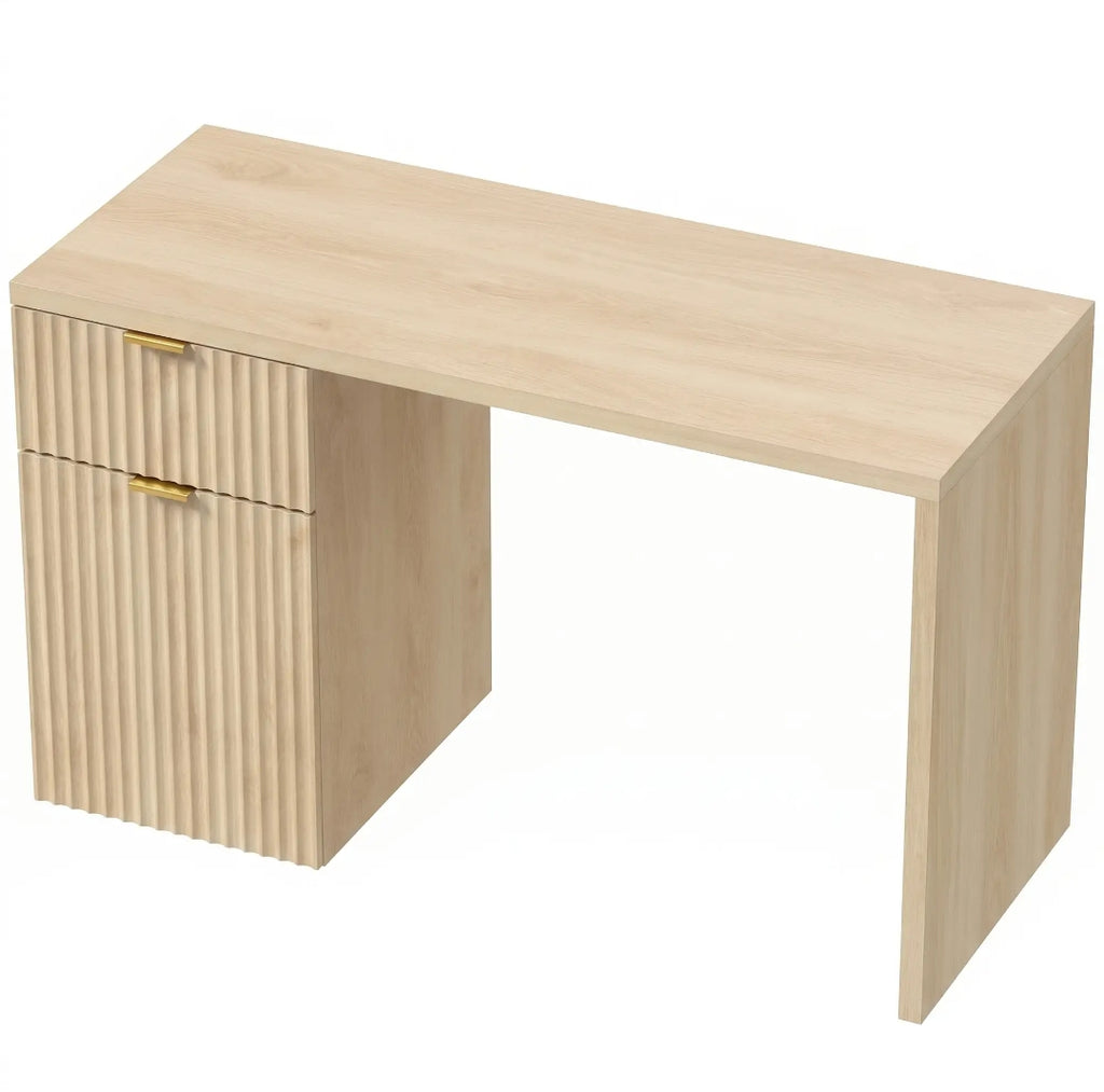 Escritorio Reversible 120 cm Roble con Cajón y Armario | MooM Decó