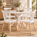 Mesa de Comedor Redonda Blanca Ø120 cm para 4 Personas | MooM Decó