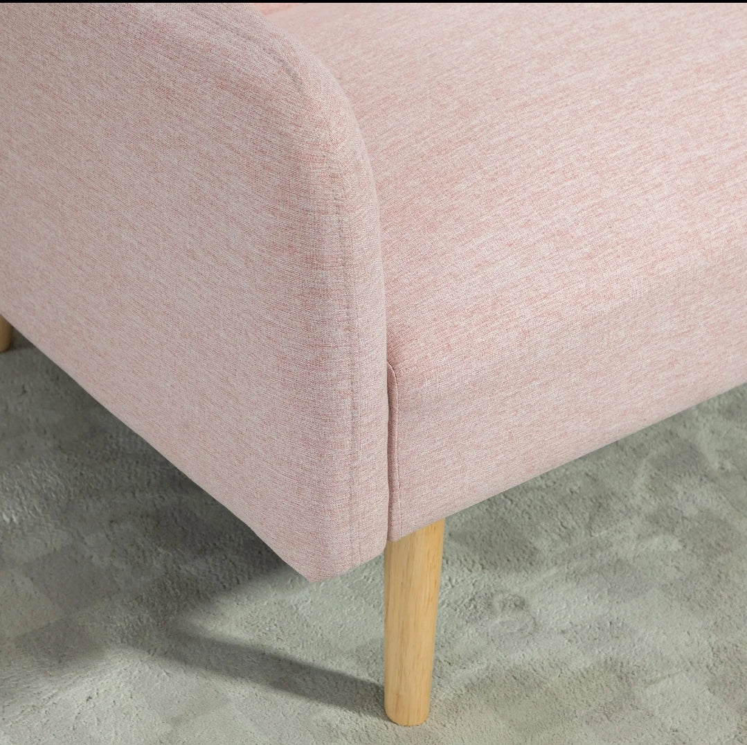 Sofá Cama Convertible de 3 Plazas con Respaldos Reclinables múltiposición y Patas de Madera Estilo Nórdico