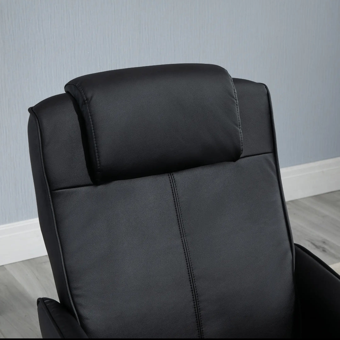 Sillón Relax Reclinable Giratorio 360° con Reposapiés Negro | MooM Decó