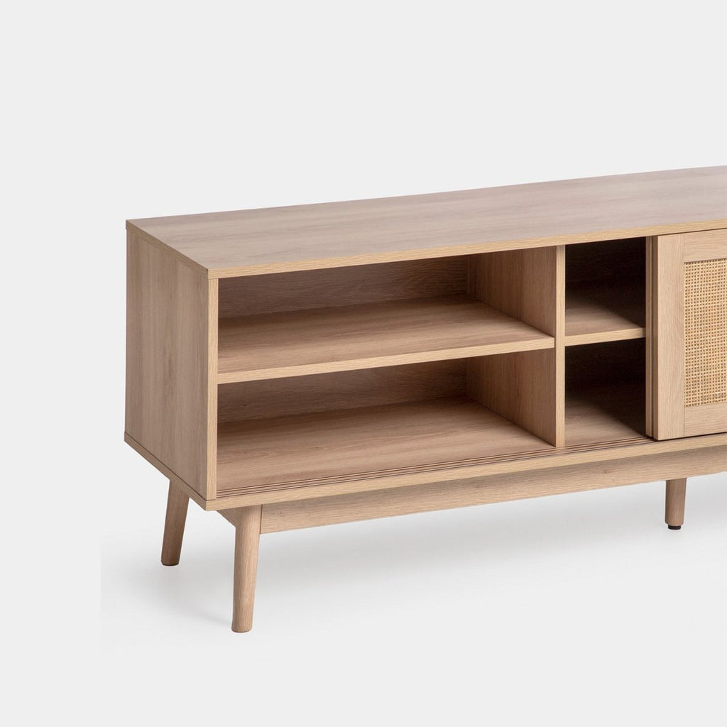Mueble TV 180 cm de Madera y Ratán Natural | MooM Decó