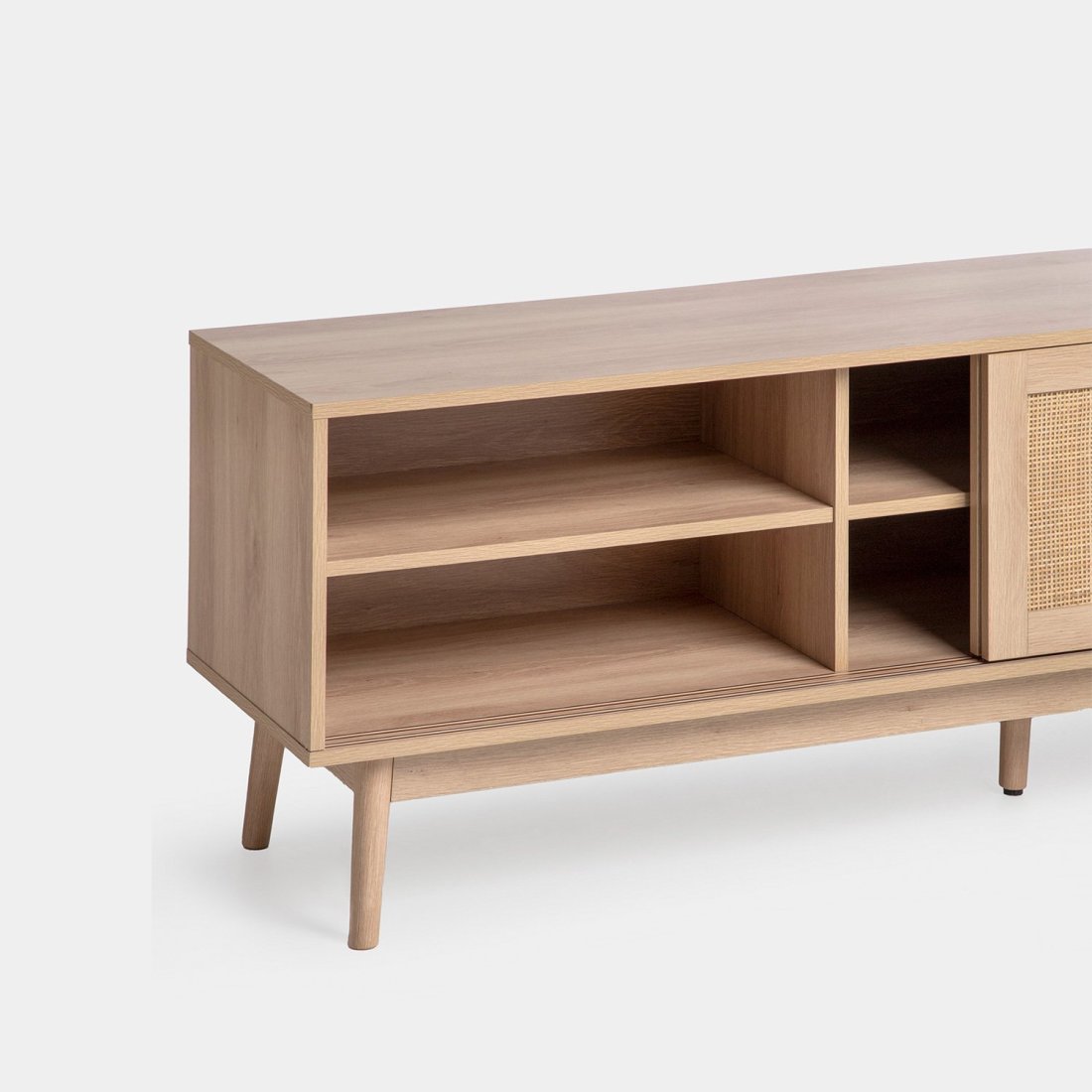 Mueble TV 180 cm de Madera y Ratán Natural | MooM Decó