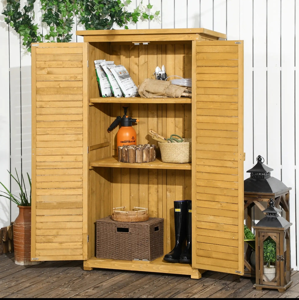 Armario Exterior de Madera para Jardín con Estantes 160 cm | MooM Decó