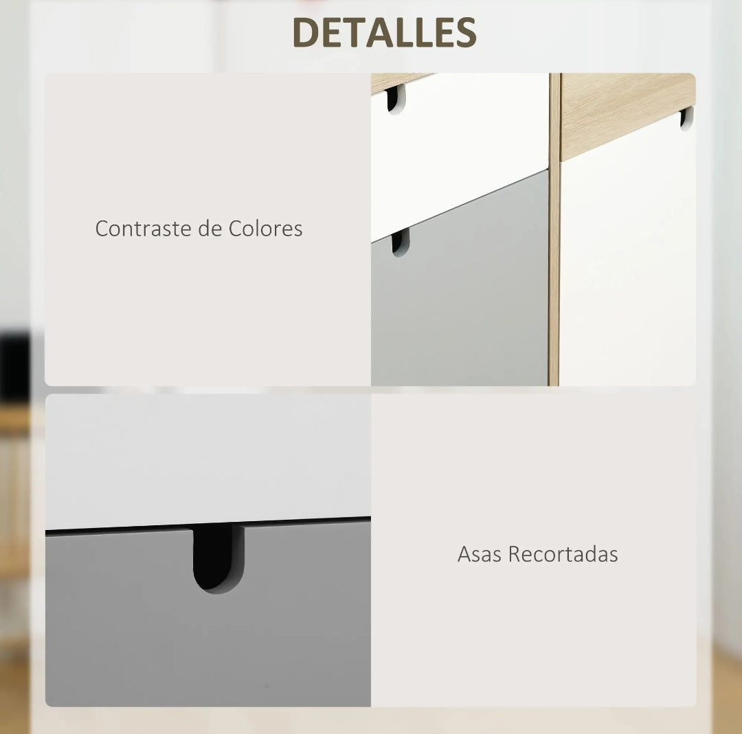 Aparador Nórdico 100 cm con 2 Puertas y 2 Cajones | MooM Decó