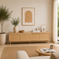 Mueble TV 180 cm de Madera y Ratán Natural | MooM Decó