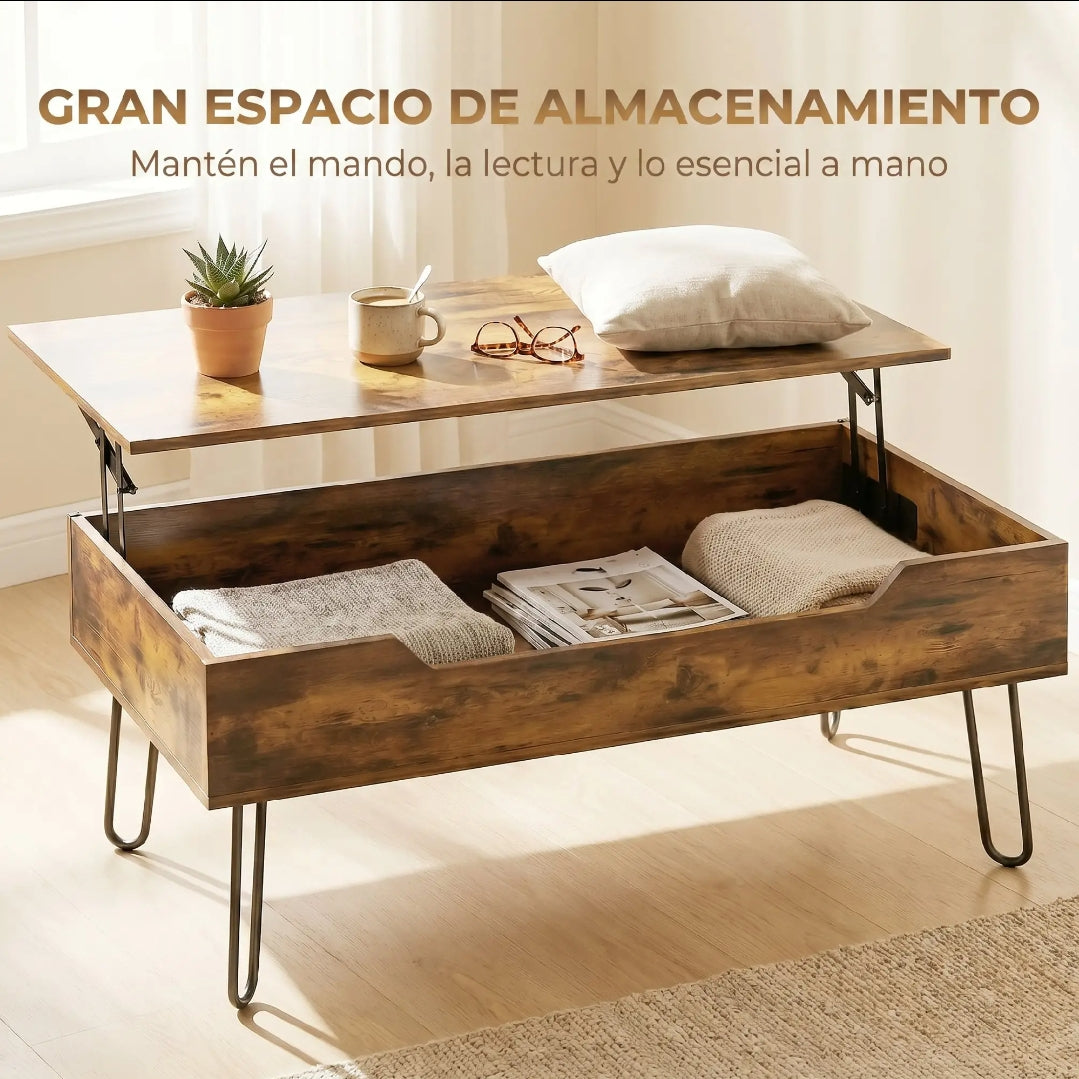 Mesa de Centro Elevable 95 cm con Almacenamiento | MooM Decó