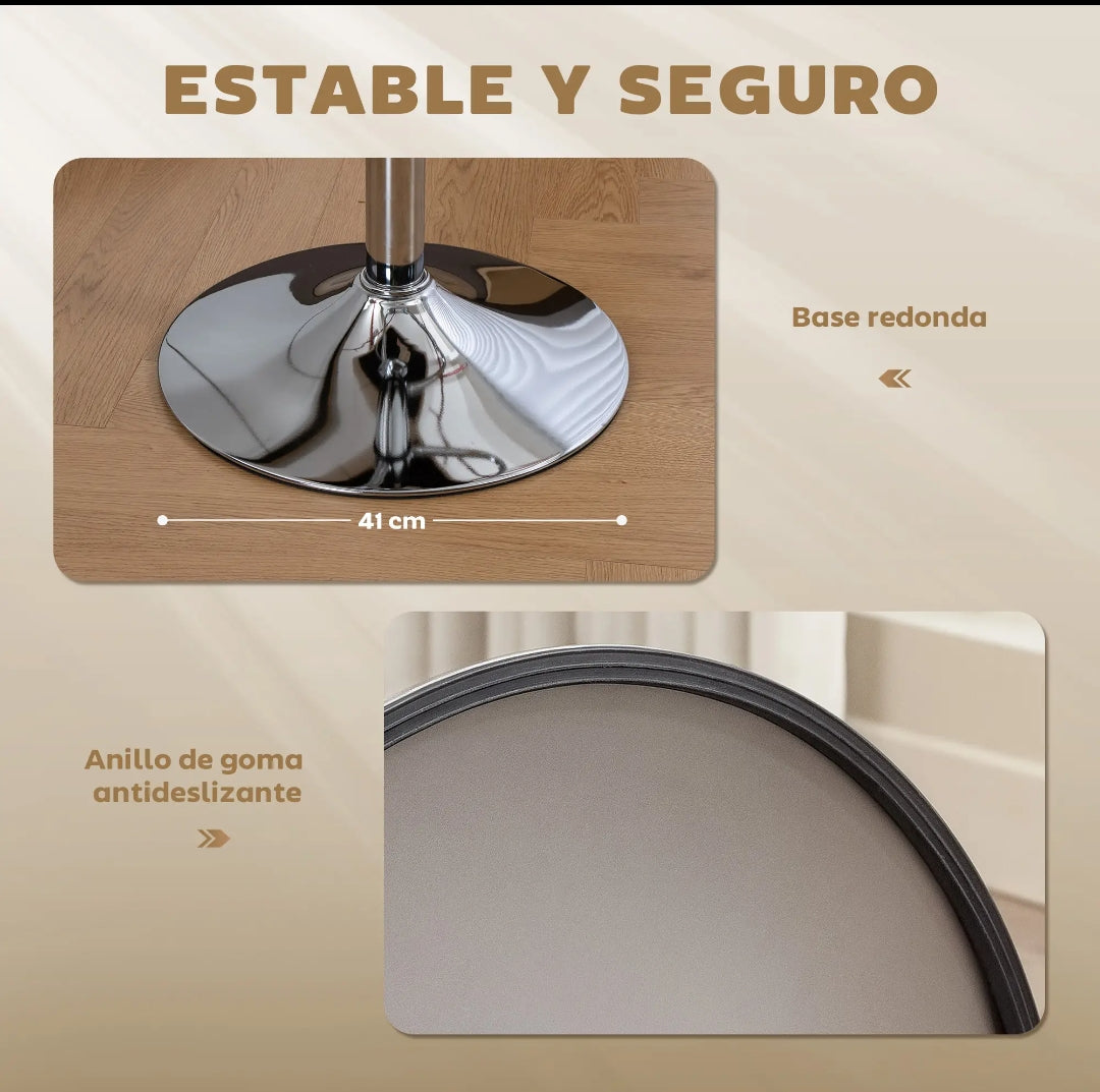 Juego de 2 Taburetes Altos Giratorios Regulables Beige | MooM Decó