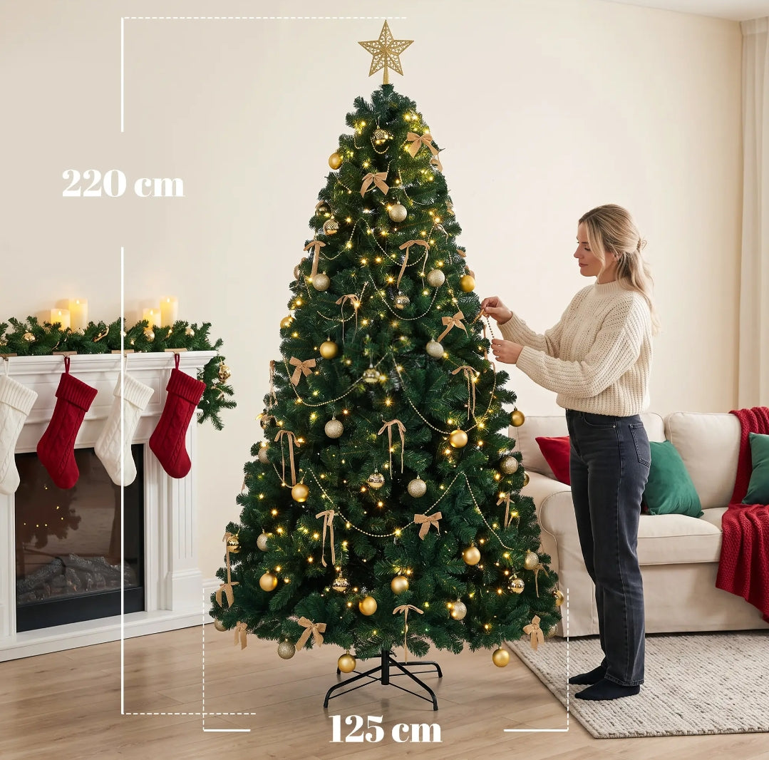 Árbol de Navidad 230 cm con Luces LED y Adornos | MooM Decó