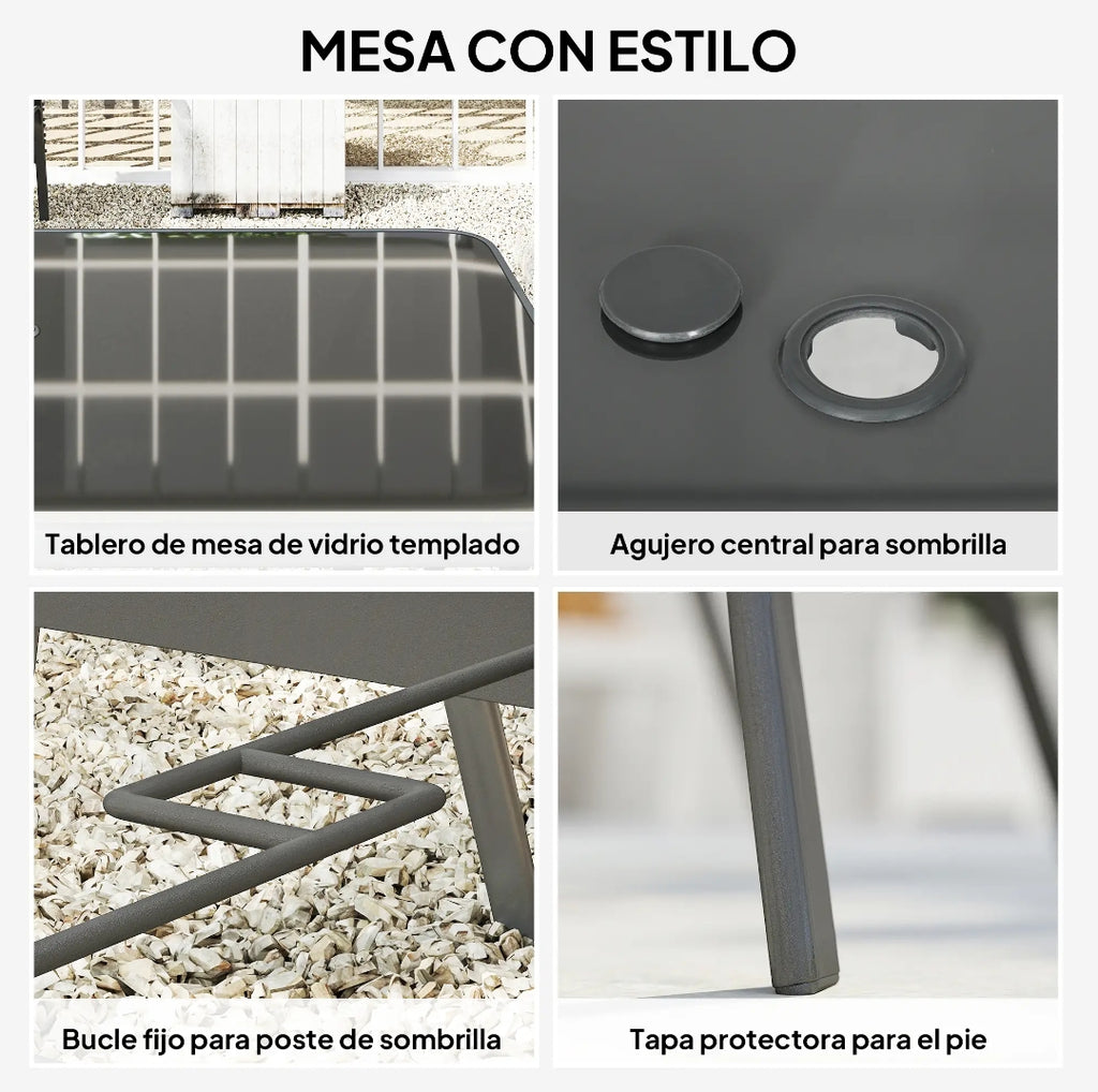 Conjunto mesa exterior y sillas CALPE