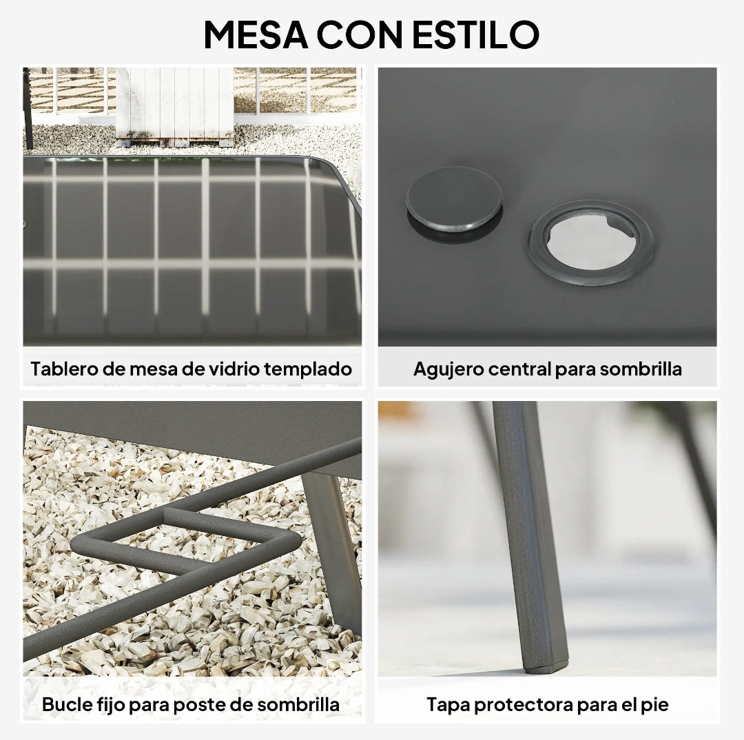 Conjunto mesa exterior y sillas CALPE