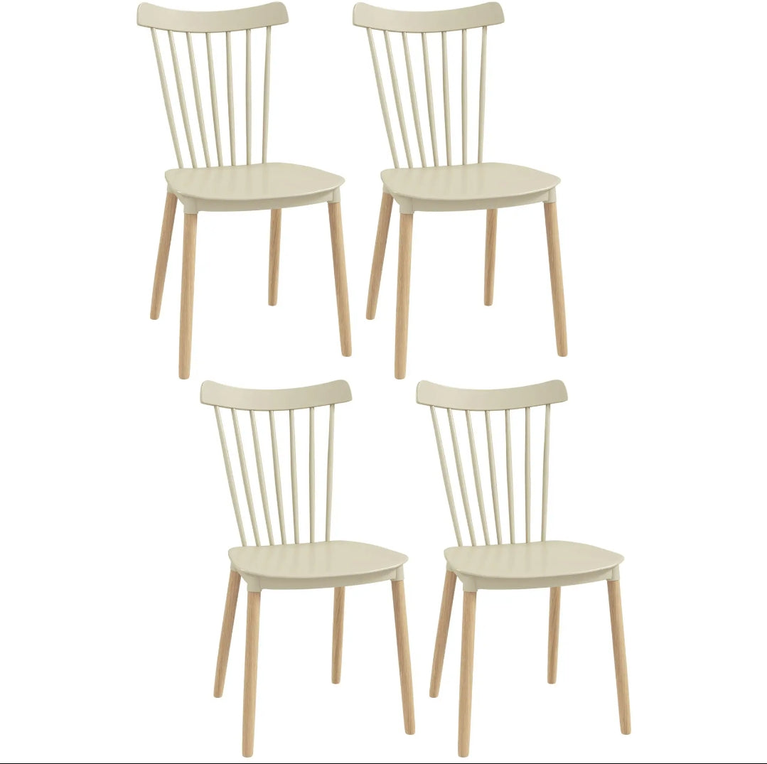 Pack 4 Sillas de Comedor Nórdicas Blancas y Madera | MooM Decó