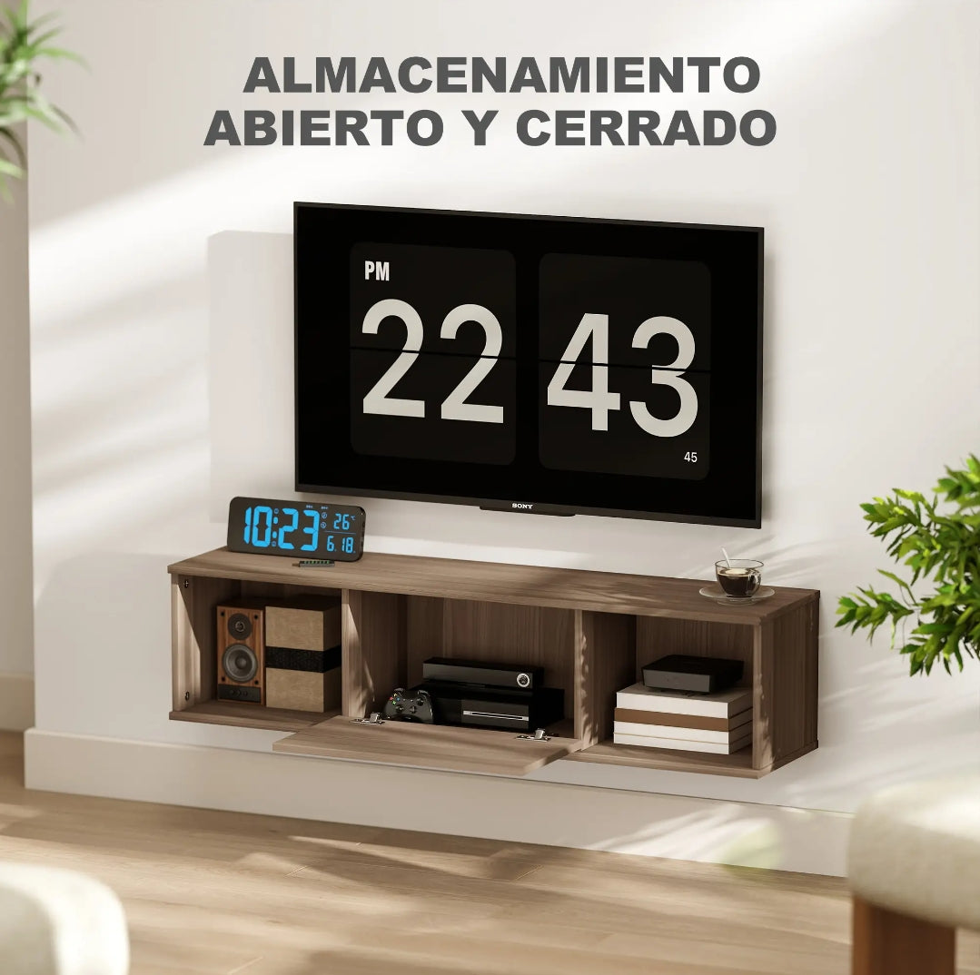 Mueble TV Colgante 120 cm Efecto Madera Marrón | MooM Decó