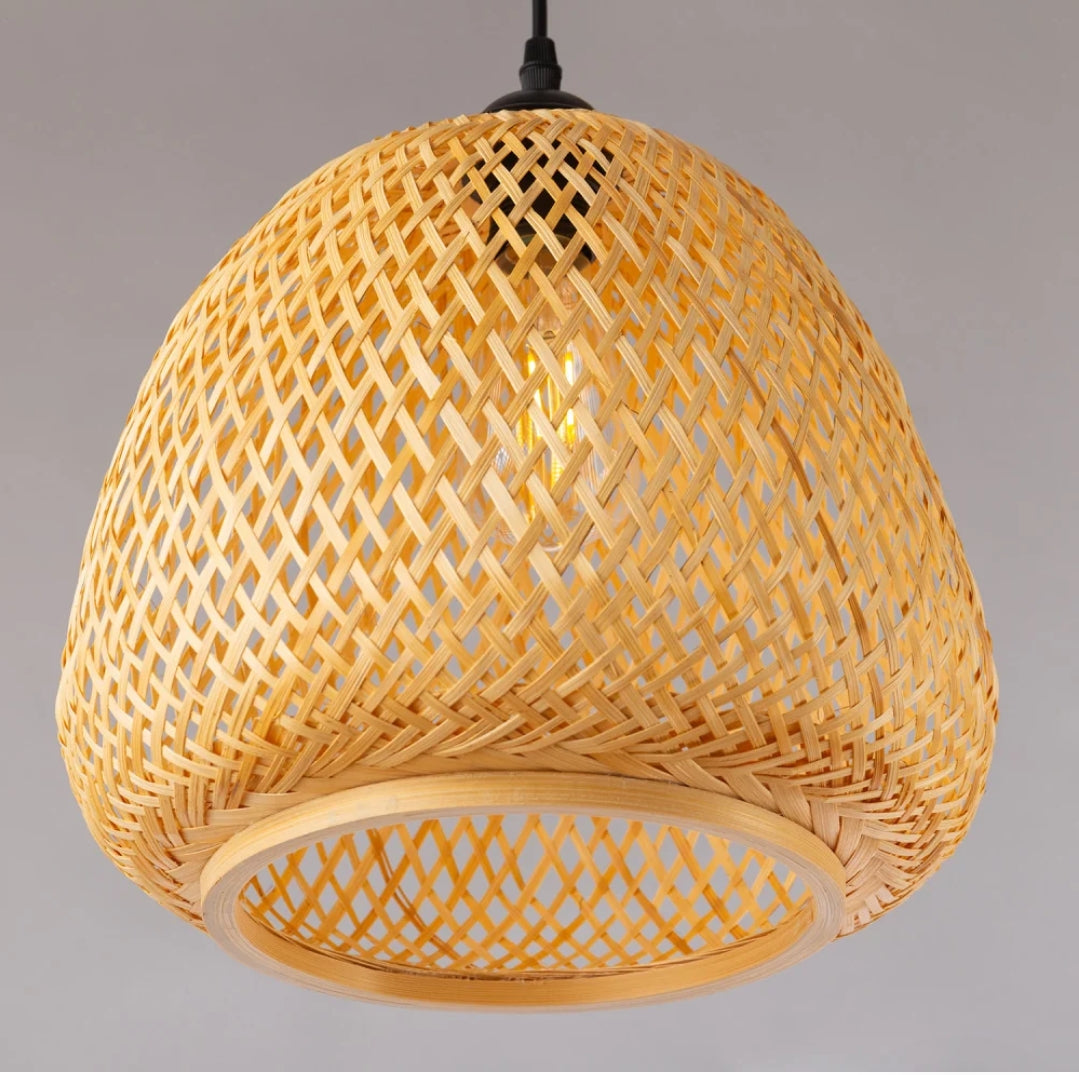 Lámpara Colgante Albacete de Ratán Natural Ø31 cm – Estilo Boho Mediterráneo | MooM Decó