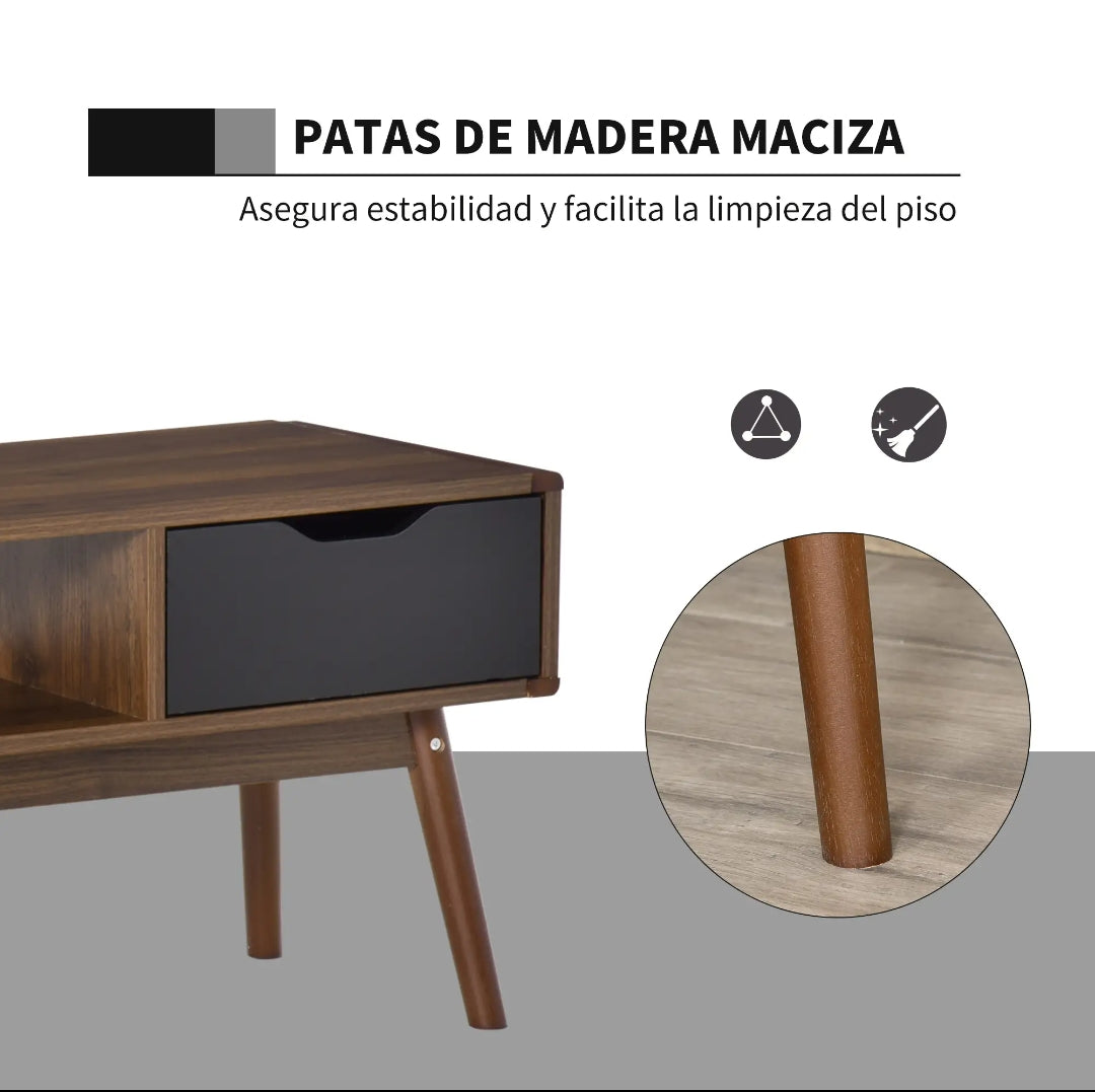 Mueble TV 122 cm con 2 Cajones y Compartimento Abierto | MooM Decó