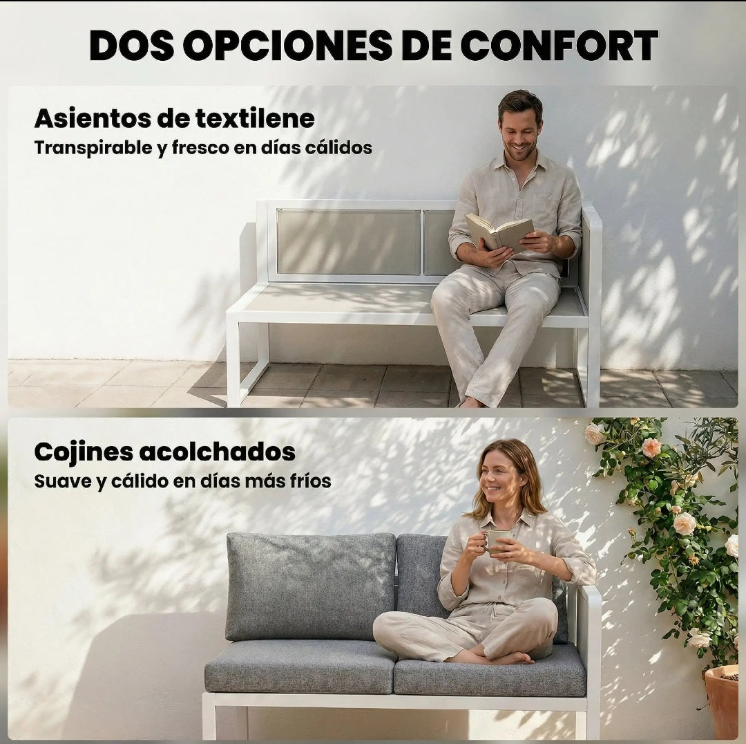 Conjunto de Jardín Modular para 6 Personas con Mesa WPC | MooM Decó