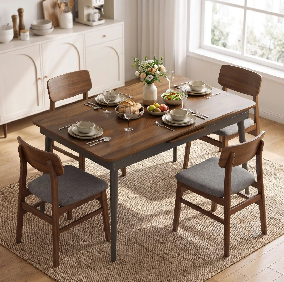 Mesa de Comedor Extensible 130-160 cm Nogal 4-6 Personas | MooM Decó