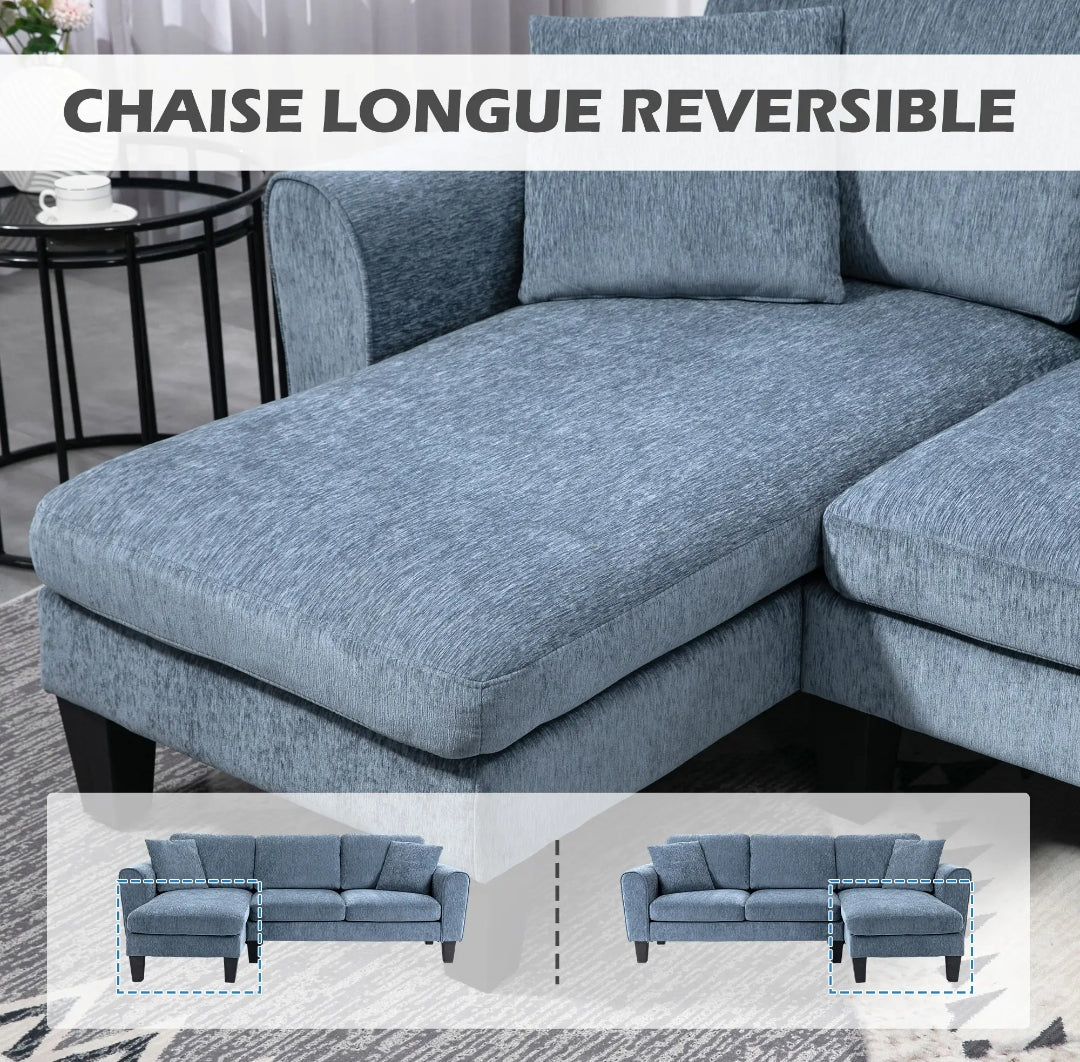 Sofa chaiselongue reversible 230 cm.