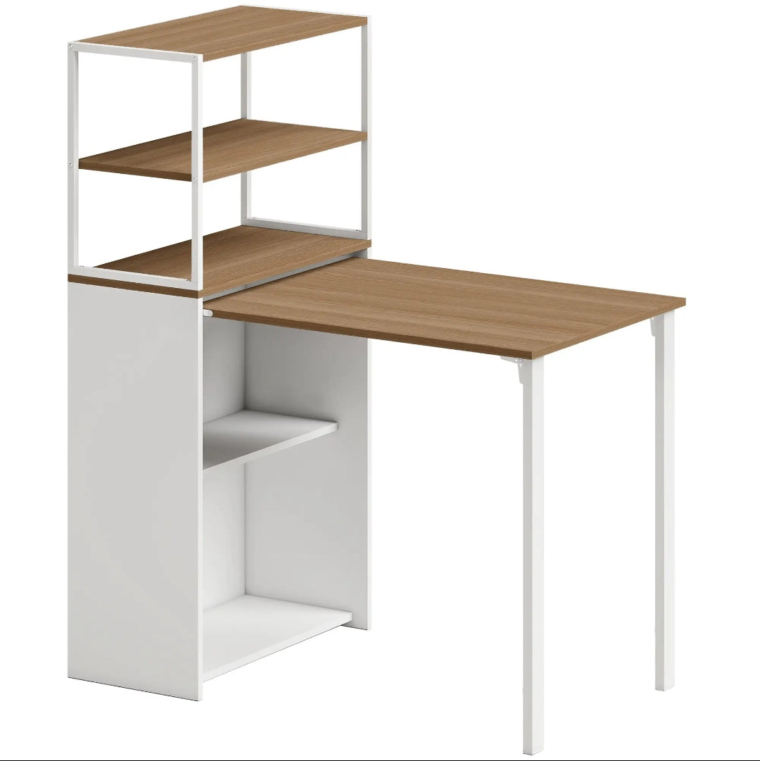 Escritorio Plegable con Estantería 105 cm Natural | MooM Decó