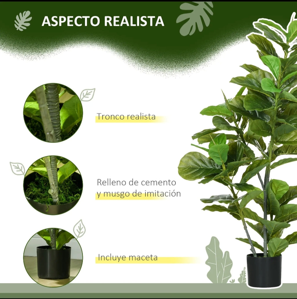 Plantas Artificiales Ficus 110 cm Pack de 2 con Maceta | Decoración Natural