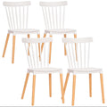 Pack 4 Sillas de Comedor Nórdicas Blancas y Madera | MooM Decó