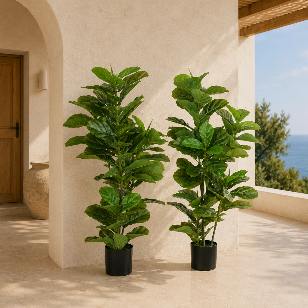Plantas Artificiales Ficus 110 cm Pack de 2 con Maceta | Decoración Natural