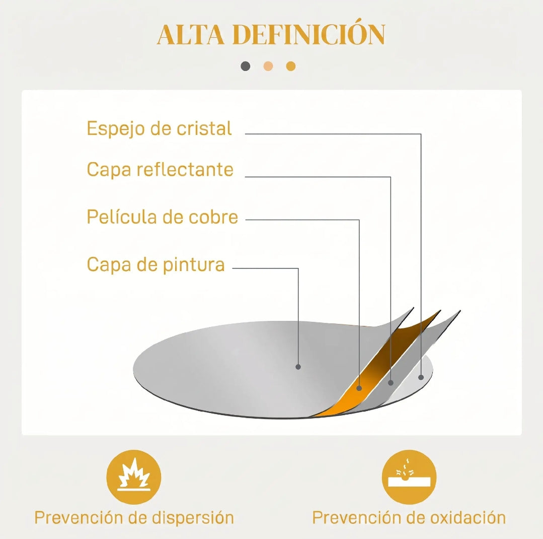 Espejo Decorativo Redondo Dorado con Marco Abstracto Ø65 cm | MooM Decó
