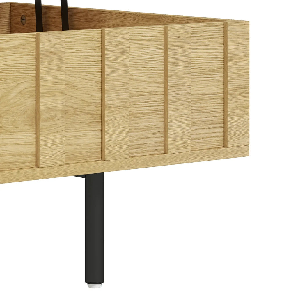Mesa de Centro Elevable 110 cm Roble Acanalada | MooM Decó