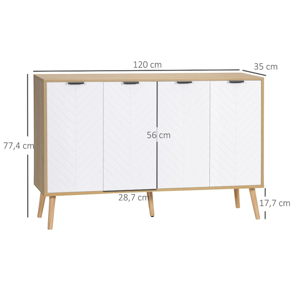 Aparador Buffet Blanco y Madera con 3 Puertas | MooM Decó